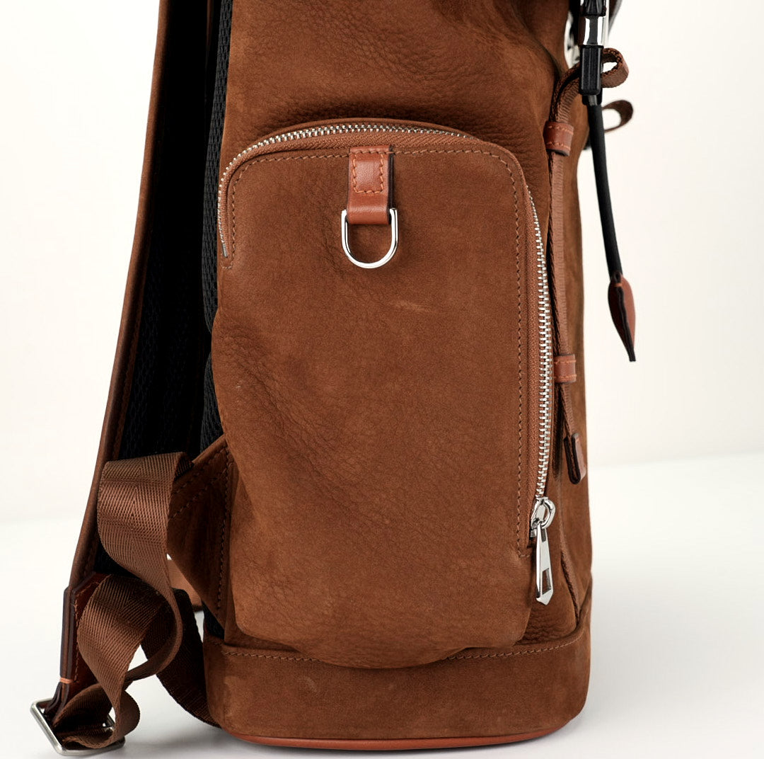Caramel Sand Full Grain Leather Backpack