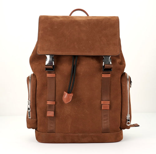 Caramel Sand Full Grain Leather Backpack