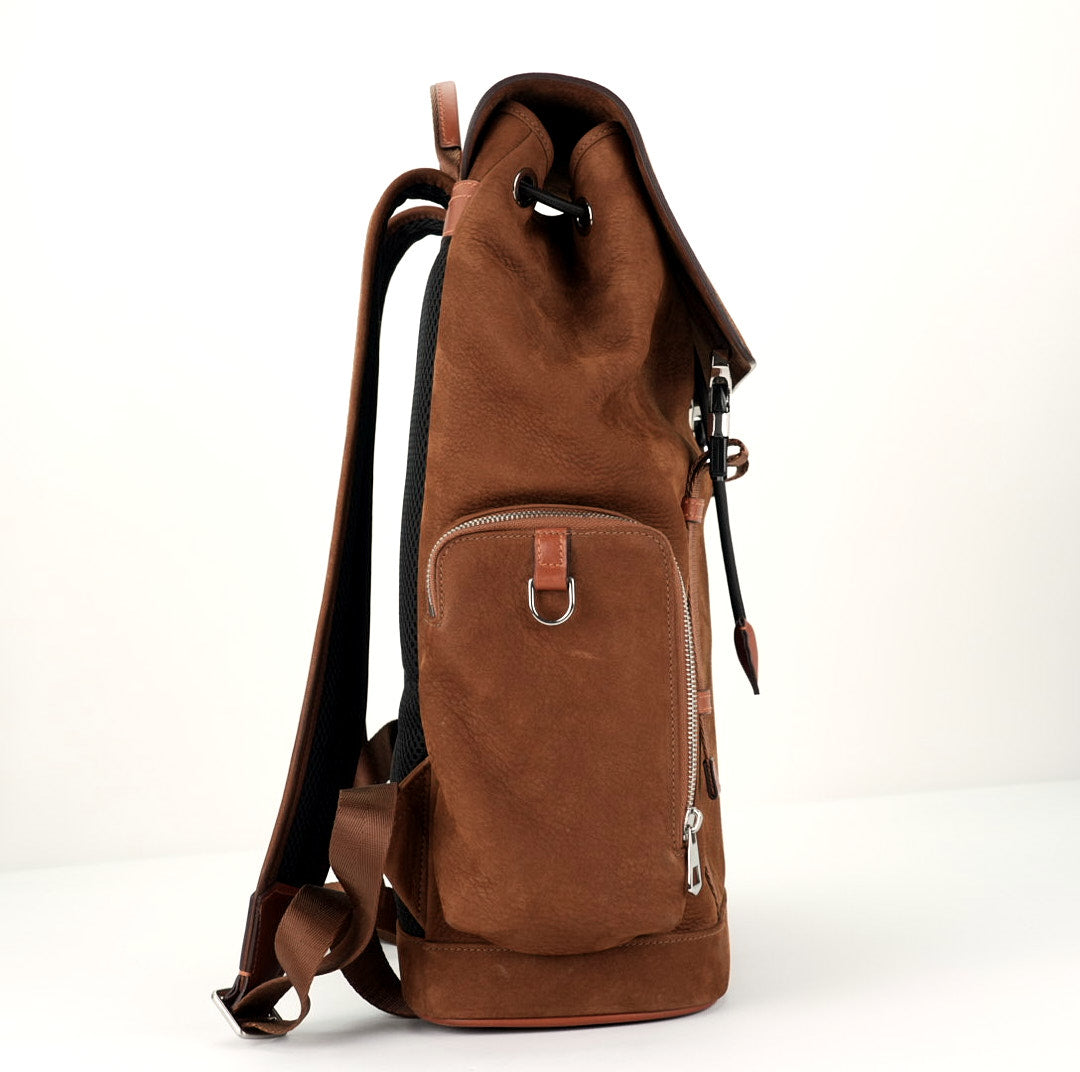 Caramel Sand Full Grain Leather Backpack