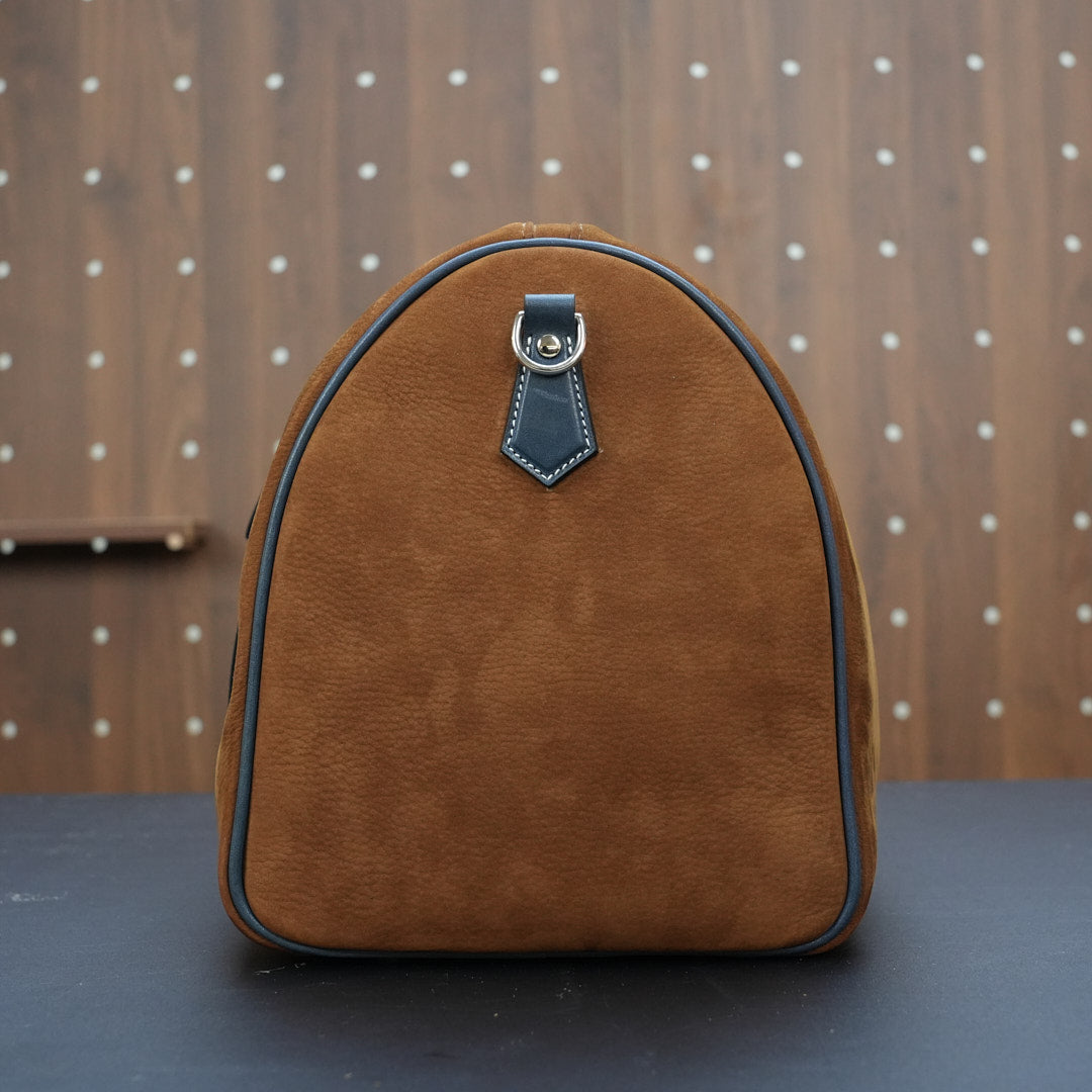 Caramel Sand Full Grain/ Azure Blue Duffel 47 Silver